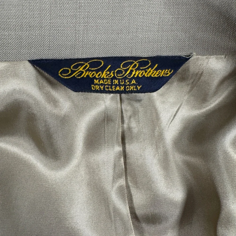 Vintage Brooks Brothers 44R Hand Tailored Blazer Tan Made in USA Sport Coat